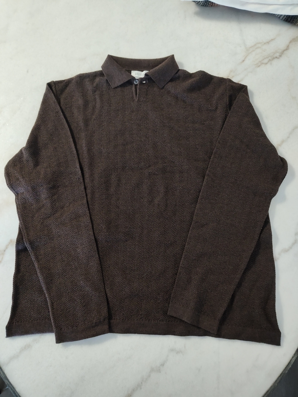 Vintage Barneys New York Dark Brown Merino Wool Crewneck Sweater